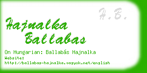 hajnalka ballabas business card